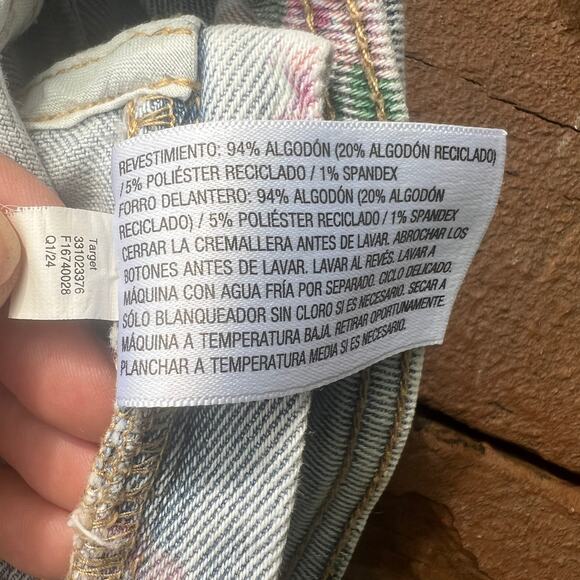 Wild Fable Floral Denim Crop Top Bustier Bralette Tank Light Wash Size M - Picture 7 of 7